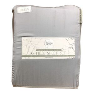 Harmony Home 6-Piece Sheet Set, Viscoise Made from Bamboo, Queen - Grey